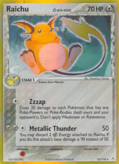 Raichu δ Rare Holo card from Holon Phantoms