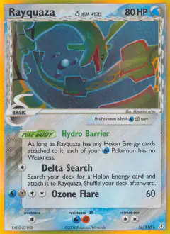 Rayquaza δ Rare Holo card from Holon Phantoms