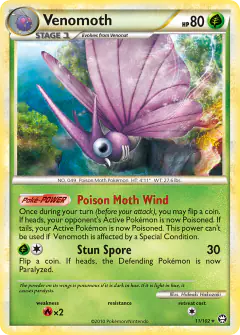 Venomoth Rare Holo card from Triumphant