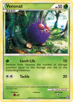 Venonat Common card from Triumphant