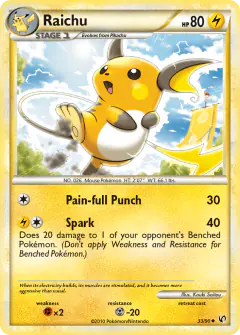 Raichu Uncommon card from Undaunted