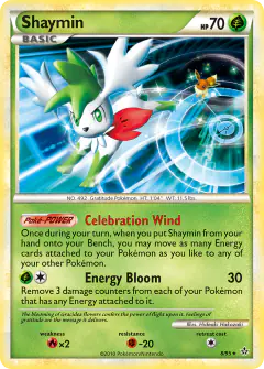 Shaymin Rare Holo card from Unleashed