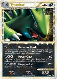 Tyranitar Rare Prime card from Unleashed