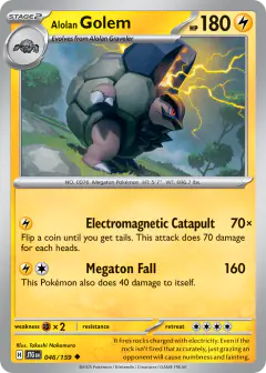 Alolan Golem Uncommon card from Journey Together