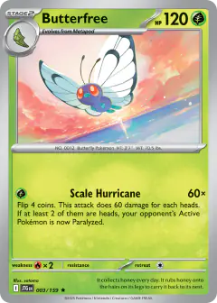 Butterfree Rare card from Journey Together
