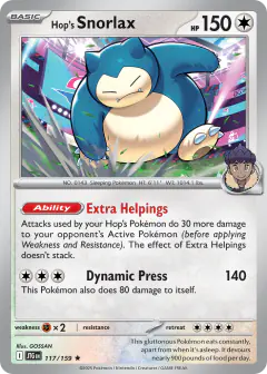 Hop's Snorlax Rare card from Journey Together