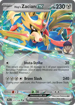 Hop's Zacian ex Double Rare card from Journey Together