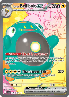 Iono's Bellibolt ex Ultra Rare card from Journey Together