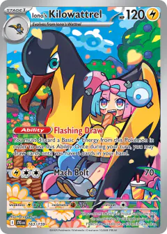 Iono's Kilowattrel Illustration Rare card from Journey Together