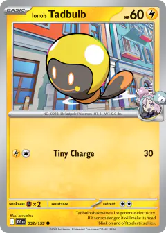 Iono's Tadbulb Common card from Journey Together