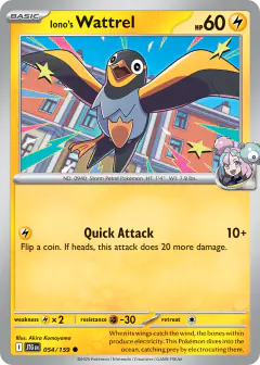 Iono's Wattrel Common card from Journey Together