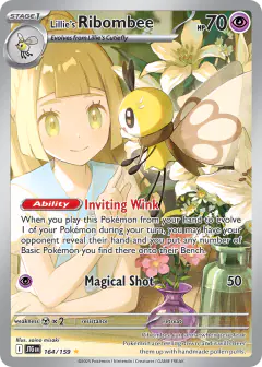 Lillie's Ribombee Illustration Rare card from Journey Together