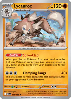 Lycanroc Rare card from Journey Together