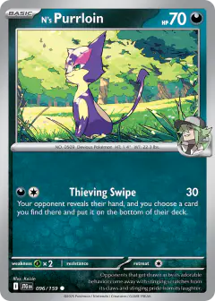 N's Purrloin Common card from Journey Together