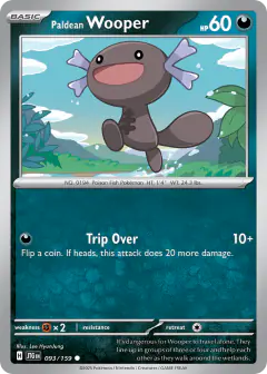 Paldean Wooper Common card from Journey Together