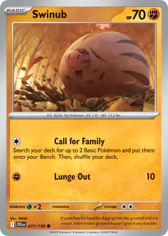 Swinub Common card from Journey Together