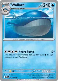 Wailord Rare card from Journey Together