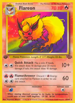 Flareon Rare card from Jungle