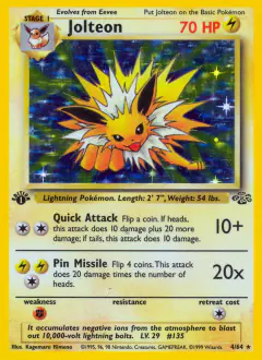 Jolteon Rare Holo card from Jungle