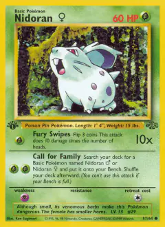 Nidoran ♀ Common card from Jungle