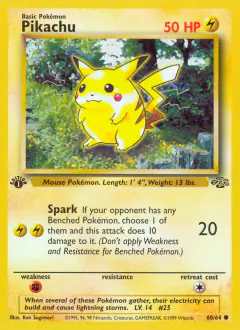 Pikachu Common card from Jungle