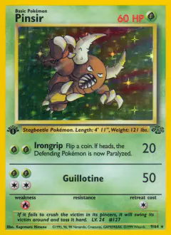 Pinsir Rare Holo card from Jungle