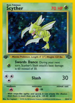 Scyther Rare Holo card from Jungle