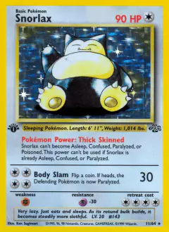 Snorlax Rare Holo card from Jungle