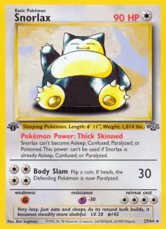 Snorlax Rare card from Jungle