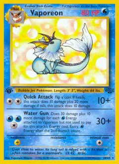 Vaporeon Rare card from Jungle