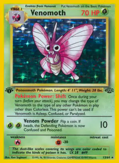 Venomoth Rare Holo card from Jungle