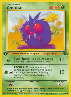 Venonat Common card from Jungle