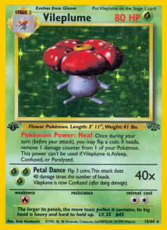 Vileplume Rare Holo card from Jungle