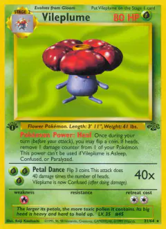 Vileplume Rare card from Jungle