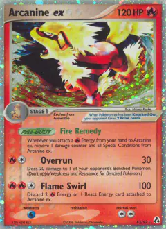 Arcanine ex Rare Holo EX card from Legend Maker