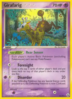 Girafarig Rare card from Legend Maker