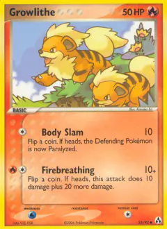 Growlithe Common card from Legend Maker