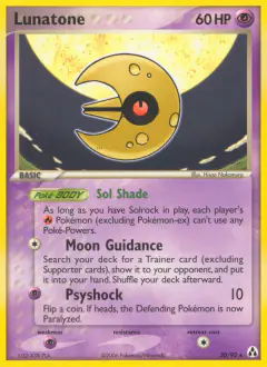 Lunatone Rare card from Legend Maker