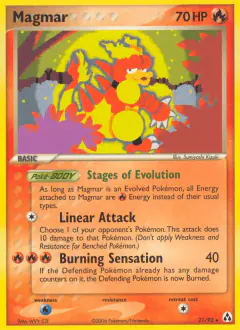 Magmar Rare card from Legend Maker