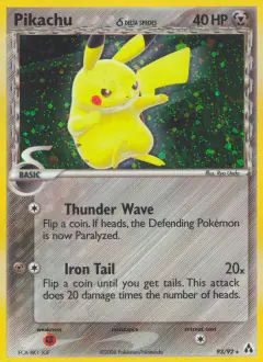 Pikachu δ Rare Secret card from Legend Maker