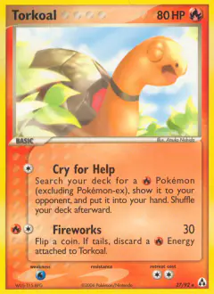 Torkoal Rare card from Legend Maker