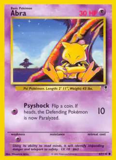 Abra Common card from Legendary Collection