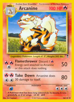 Arcanine Uncommon card from Legendary Collection