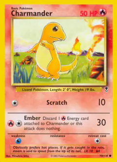Charmander Common card from Legendary Collection