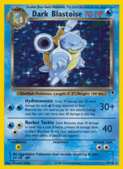 Dark Blastoise Rare Holo card from Legendary Collection