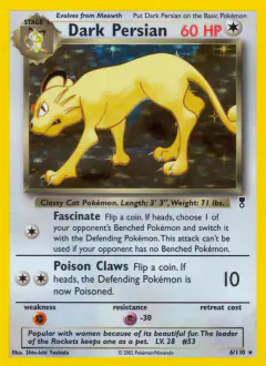 Dark Persian Rare Holo card from Legendary Collection