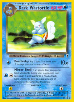 Dark Wartortle Uncommon card from Legendary Collection