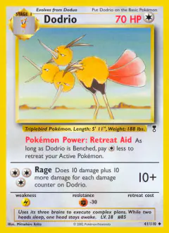 Dodrio Uncommon card from Legendary Collection
