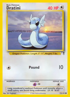 Dratini Common card from Legendary Collection