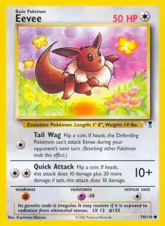 Eevee Common card from Legendary Collection